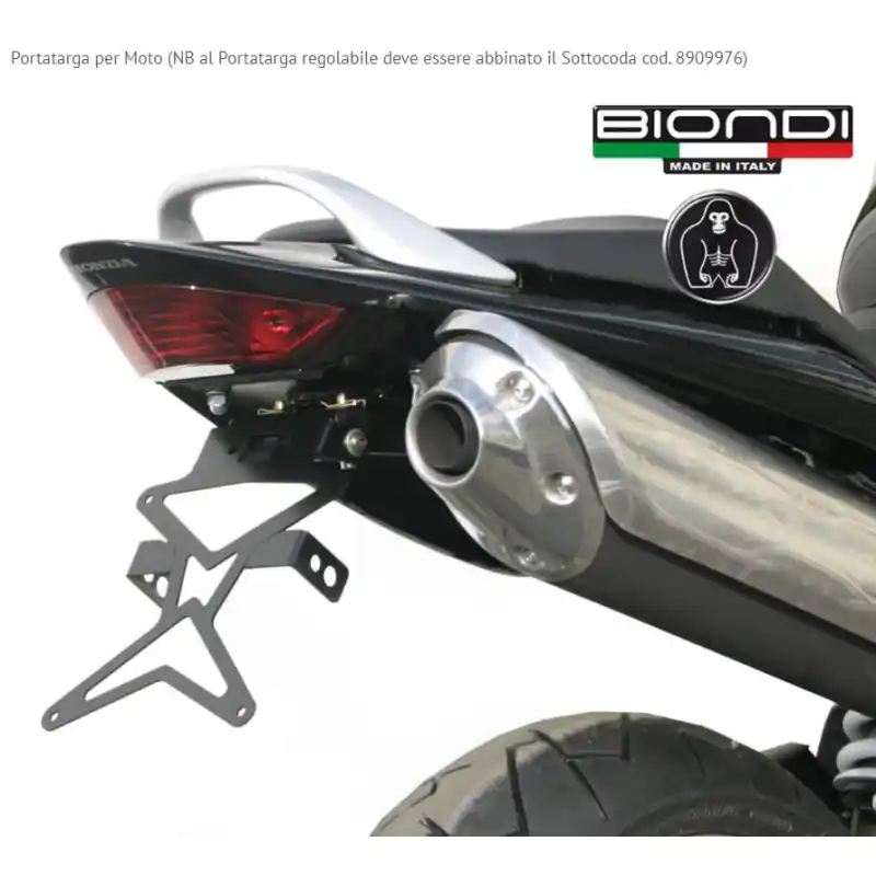 PORTA TARGA REGOLABILE HORNET 600 2003- NERO Offerta Lampo