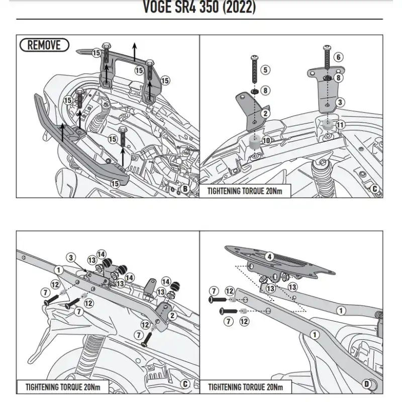 Porta pacchi voge sr4 350 (2022) Bestseller