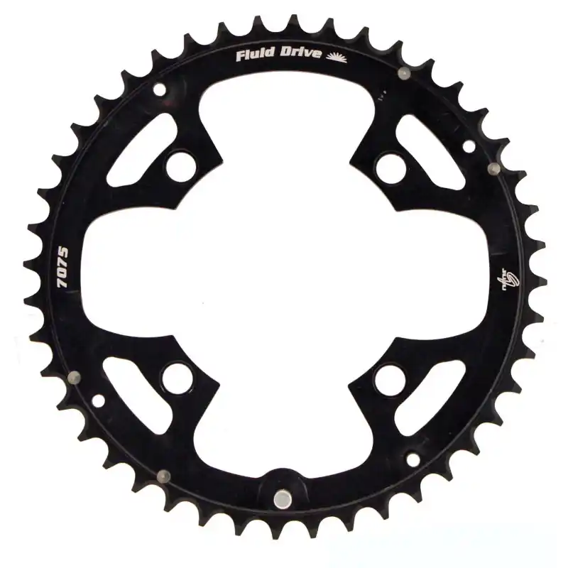 Promozione CORONA BCD 104 MM 4-FORI 2 X 11V - 44 DENTI, COMPATIBILE SHIMANO, NERO