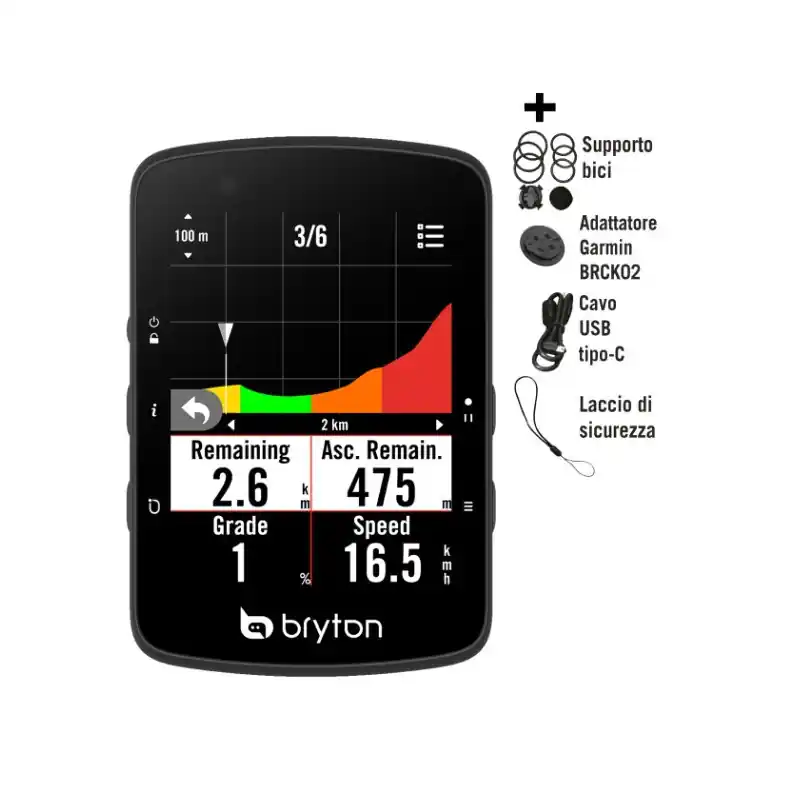 BRYTON - GPS RIDER BR650E CICLO COMPUTER LCD A COLORI TOUCH SCREEN (SOLO DISPOSITIVO) Reso Gratuito