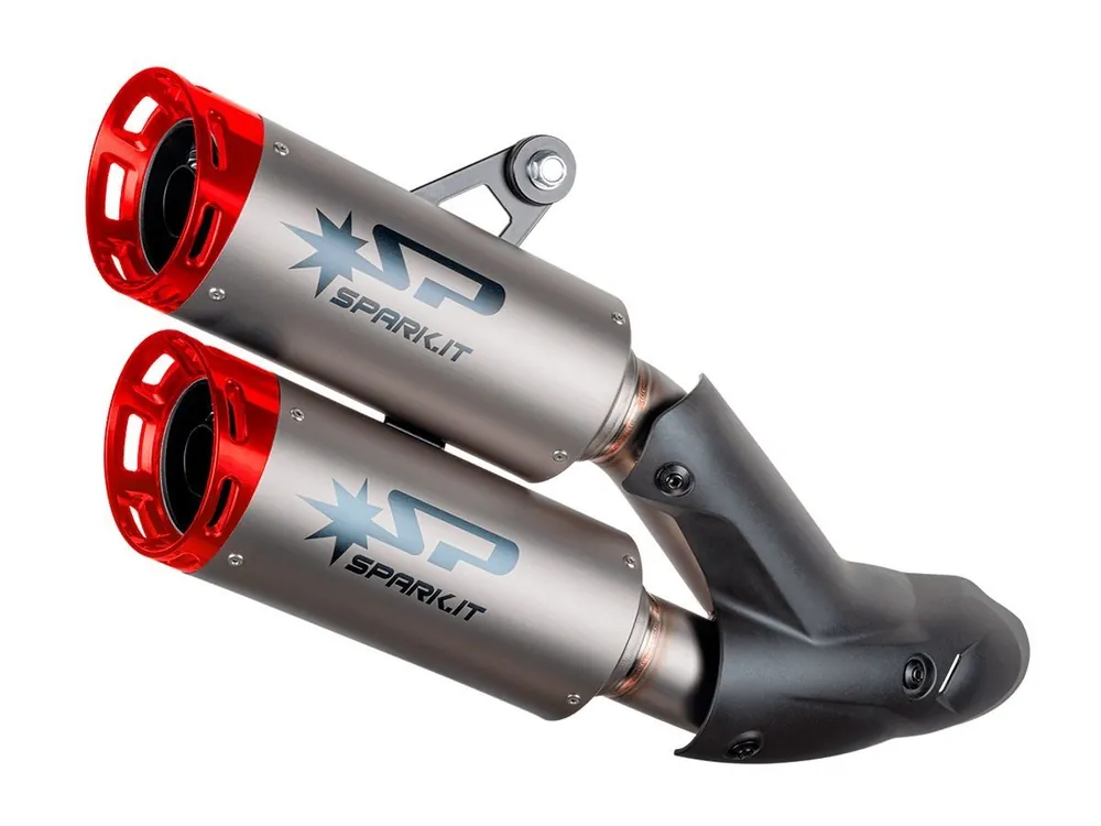 SILENZIATORE DOPPIO DYNO TITANIO FONDELLO ROSSO SPARK DUCATI MONSTER 937 2021-2024- Nuovo Arrivo