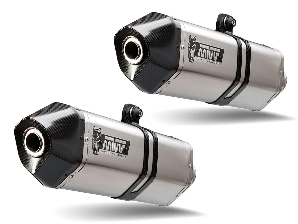 Esclusivo TERMINALI MIVV SPEED EDGE INOX-CARBONIO TRIUMPH SPEED TRIPLE 2011-2015-