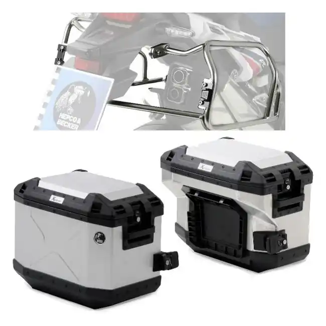 Più Venduto Set completo telai laterali e valige argento Hepco & Becker Cutout per BMW F750 GS-