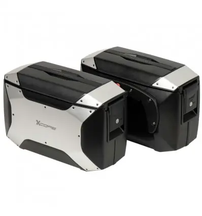 Sconto Valigie laterali Hepco & Becker X-Core 18 litri nere e argento attacco C-Bow-