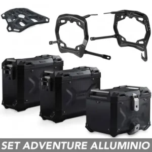 Pagamento Sicuro Kit valigie SW-Motech Trax Adv alluminio nero per Suzuki V-Strom 650 dal 2017-