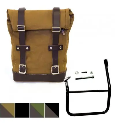 Miglior Prezzo Kit borsa laterale sx Unit Garage in canvas per Fantic Caballero-Beige e marrone