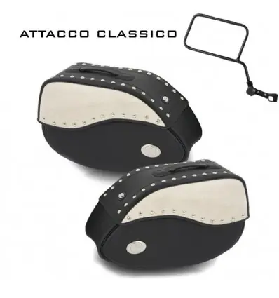 Valigie laterali in pelle Hepco & Becker Ivory 30 litri avorio attacco classico- Ultimissimo Modello