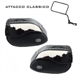 Economico Valigie laterali in pelle Hepco & Becker Ivory 30 litri Cow attacco classico-