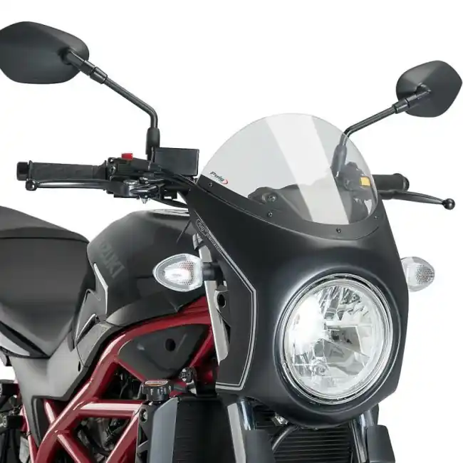 Di Tendenza Cupolino Puig Retro nero e fume chiaro per Suzuki SV 650 dal 2016-