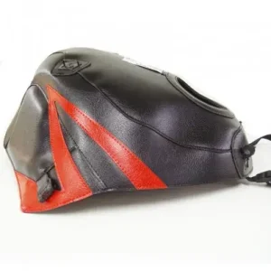 Spedizione Espresso Copriserbatoio Bagster per Kawasaki ZZR 1100 90-92 in similpelle nero e rosso-