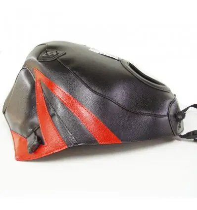 Spedizione Espresso Copriserbatoio Bagster per Kawasaki ZZR 1100 90-92 in similpelle nero e rosso-
