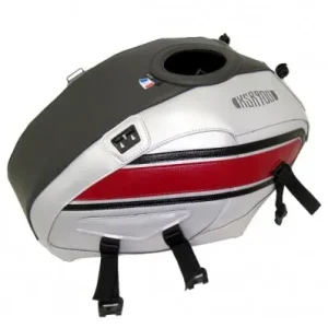 Copriserbatoio Bagster per Yamaha XSR 900 16-21 in similpelle argento, rosso e nero- Consegna Rapida