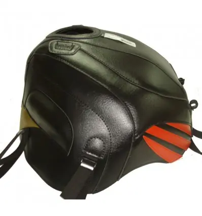 Subito Disponibile Copriserbatoio Bagster per Aprilia RSV 1000 e Tuono 1000 in similpelle nero, rosso e oro-