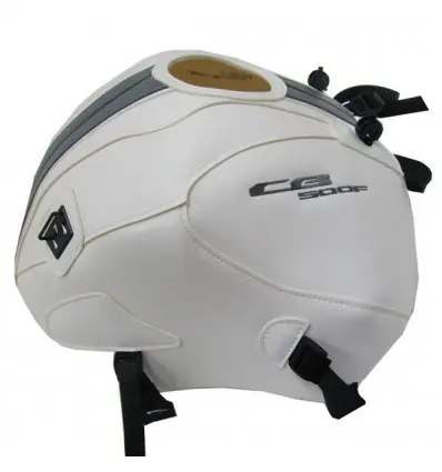 Compra Online Copriserbatoio Bagster per Honda CB 500F dal 2016 in similpelle bianco e grigio-