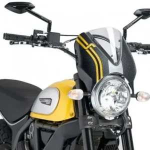 Compra Online Cupolino Puig Retro trasparente Carbon look per Ducati Scrambler-