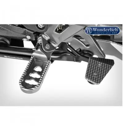 Esclusivo Estensione pedana freno posteriore Wunderlich per BMW R1200 GS e R1250 GS-Argento