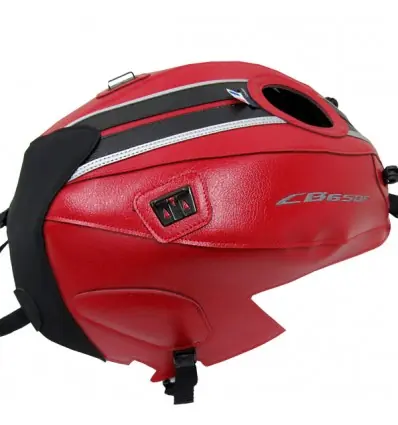 Copriserbatoio Bagster per Honda CB 650F dal 2014 in similpelle rosso e nero- Nuova Collezione