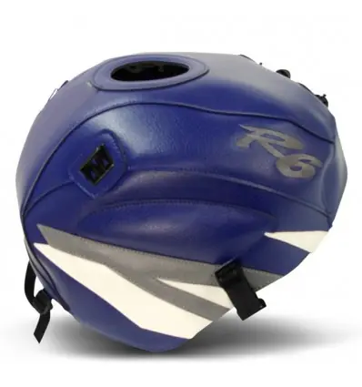 Copriserbatoio Bagster per Yamaha YZF R6 99-02 blu baltico, bianco e acciaio- Acquista Ora