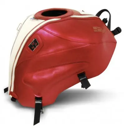 Copriserbatoio Bagster per Suzuki SV 650 dal 2016 in similpelle rosso e bianco- Ultime Pezzi