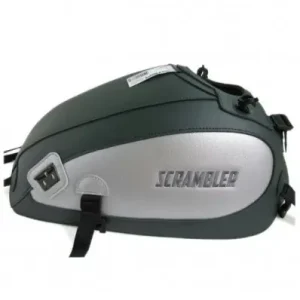 Copriserbatoio Bagster per Ducati Scrambler 800 in similpelle verde scuro e argento- Acquista Ora