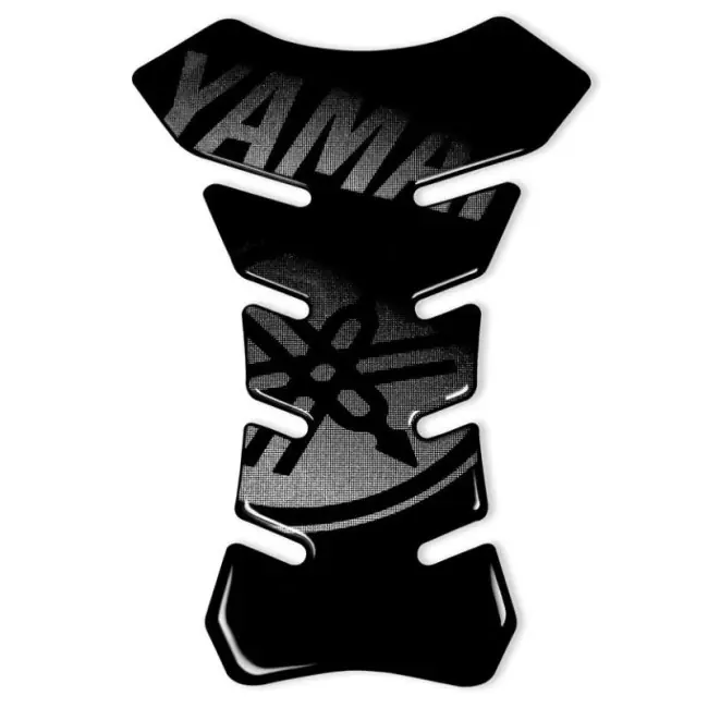 Promozione Protezione serbatoio lunga Yamaha nera con logo argento-