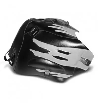 Copriserbatoio Bagster per Honda XRV 750 Africa Twin 93-03 in similpelle nero, grigio chiaro e grigio acciaio- Bestseller