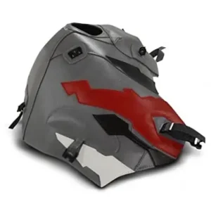 Prezzo Conveniente Copriserbatoio Bagster per Honda XRV 750 Africa Twin 93-03 in similpelle grigio acciaio, nero, rosso e bianco-