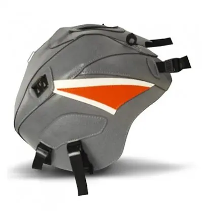 Copriserbatoio Bagster per Honda CBR 125 e 250 11-14 in similpelle grigio acciaio, bianco e arancione- Spedizione Espresso