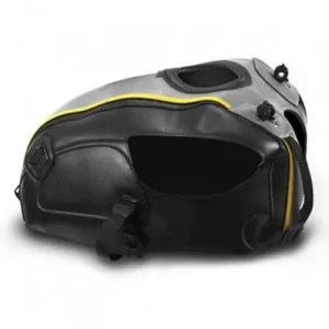 Copriserbatoio Bagster per Kawasaki W800 in similpelle nero, grigio acciaio e bordo oro- Professionale
