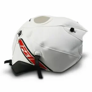 Compra Online Copriserbatoio Bagster per Yamaha FZ1 NAKED 06-13 in similpelle bianco con triangolo rosso enero-