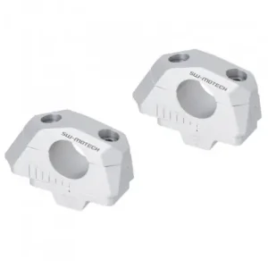 Riser SW-Motech ad arretramento variabile argento per manubri diam. 28-Argento Professionale