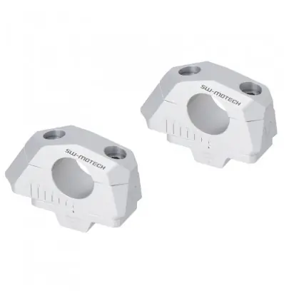 Riser SW-Motech ad arretramento variabile argento per manubri diam. 28-Argento Professionale
