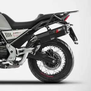 Spedizione Espresso Terminale Slip On Zard in acciaio nero per Moto Guzzi V85 TT dal 2019-