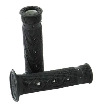 Popolare Manopole Pro Grip modello 721 nere e argento forate-