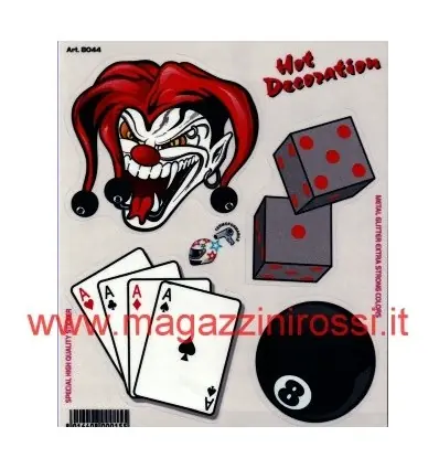 Set adesivi piccolo 4R tema joker, dadi....- Economico