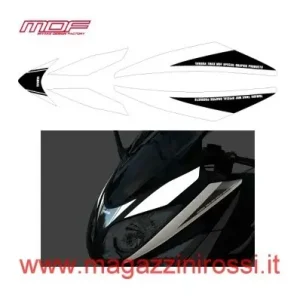 Set adesivi MDF scudo anteriore Strobe nero e bianco Yamaha T-Max 500 08-11- Ultime Pezzi