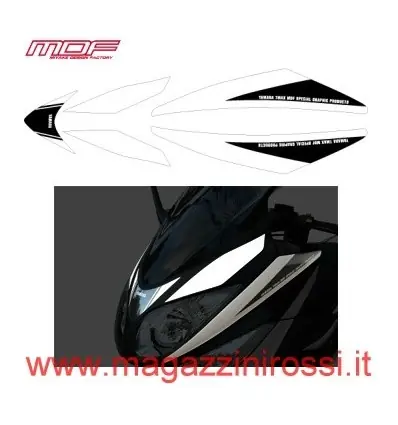 Set adesivi MDF scudo anteriore Strobe nero e bianco Yamaha T-Max 500 08-11- Ultime Pezzi