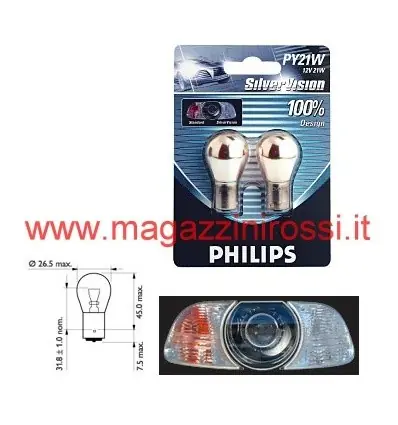 Ultime Pezzi Coppia lampade Philips Silver Vision arancio cromo-