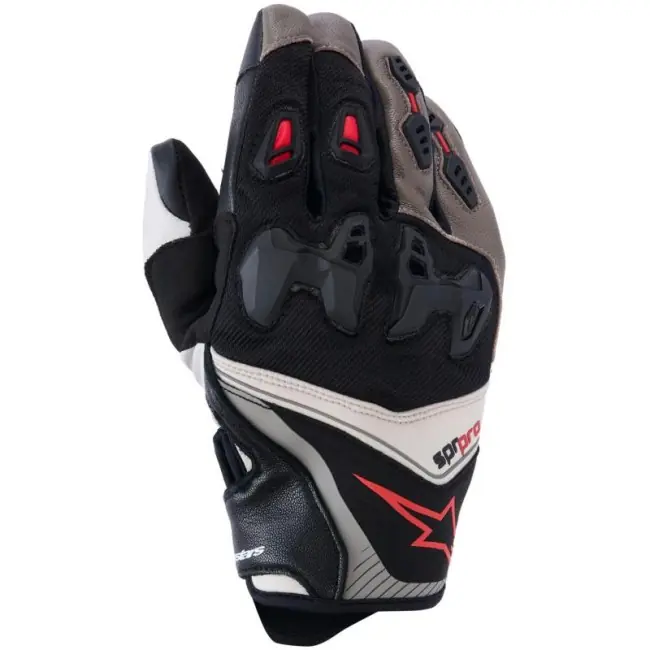Guanti da moto Alpinestars SP-R Pro neri, bianchi e marroni-S Promo Stagionale