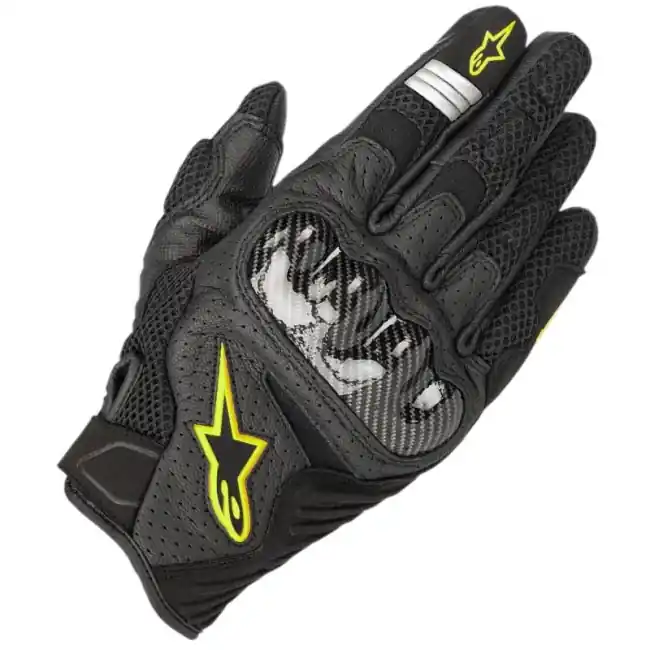 Guanti da moto Alpinestars SMX-1 V2 Air Carbon nero e giallo-S Reso Gratuito