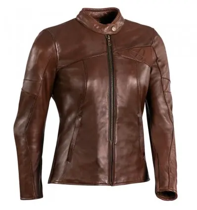 Reso Gratuito Giacca moto da donna in pelle Ixon Cranky Lady marrone-XS
