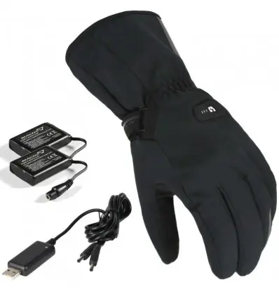 Guanti da moto Macna Unite 2.0 + kit batterie riscaldanti neri-XS Popolare