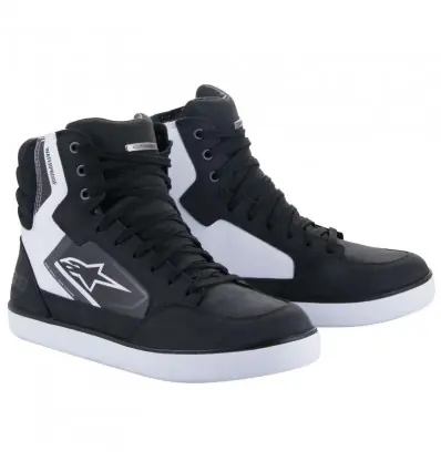 Scarpe da moto Alpinestars J-6 Waterproof in pelle nera e bianca-41 Promo Stagionale