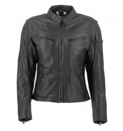 Bestseller Giacca moto da donna in pelle Jollisport Layla nera-XS