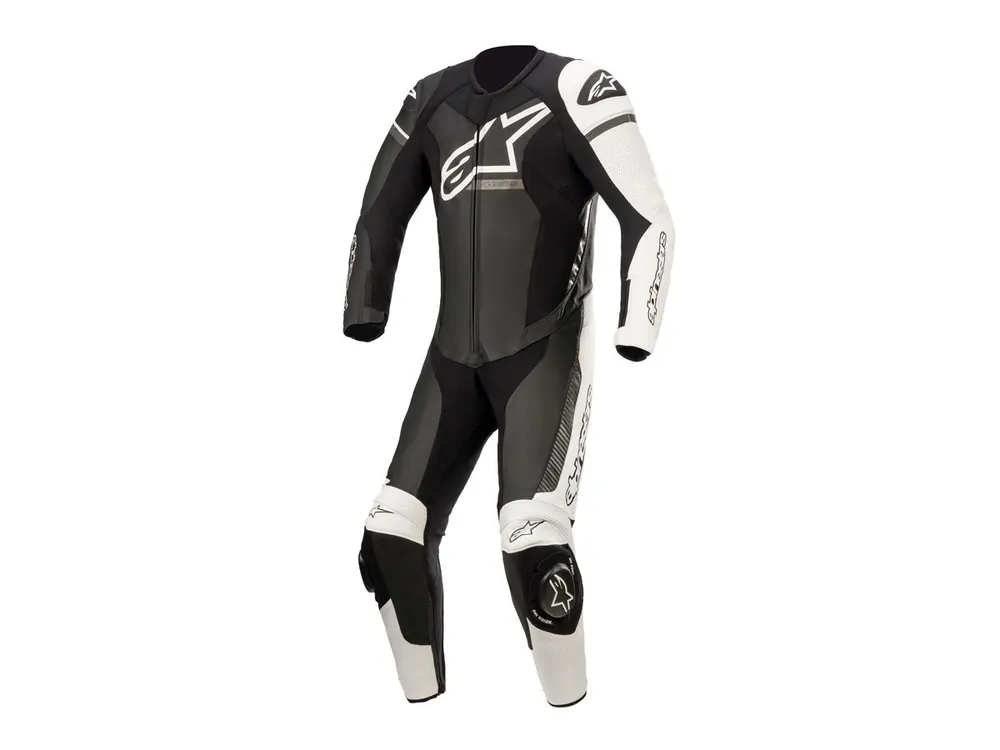 TUTA PELLE RACING GP FORCE PHANTOM ALPINESTARS BIANCO / NERO-48 - Esaurito Sconto