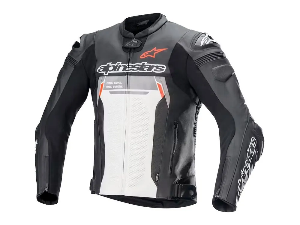 GIACCA PELLE MISSILE V2 IGNITION ALPINESTARS NERO / BIANCO-48 - Esaurito A Buon Prezzo