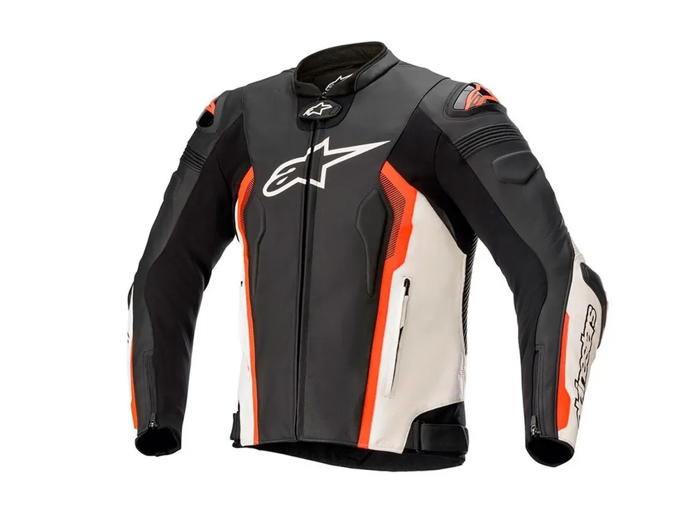 GIACCA PELLE MISSILE V2 ALPINESTARS NERO / BIANCO / ROSSO-48 - Ordinabile Promozione Esclusiva