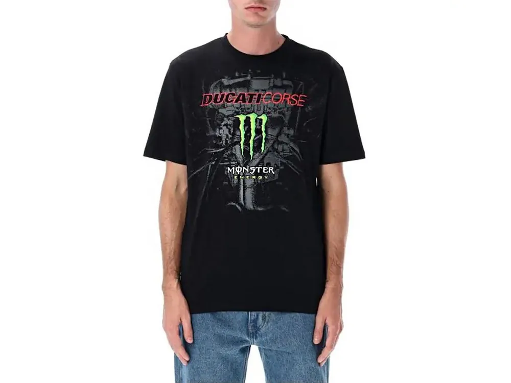 2535901 T-SHIRT UFFICIALE DUCATI DUAL MONSTER GREY HEART-S - Ordinabile Offerta Limitata