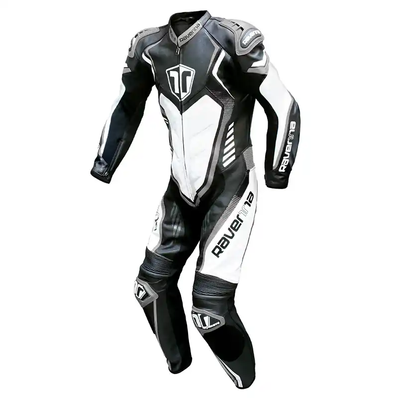 Sconto Tuta Pelle Ravenna Racing bianco grigio-L