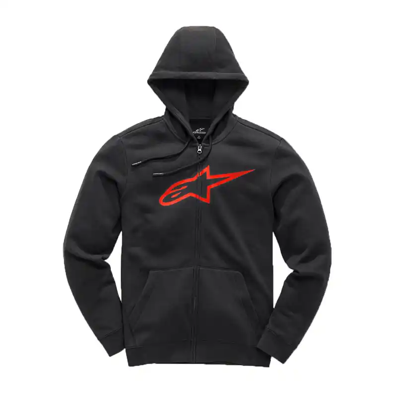 Spedizione Gratuita Felpa Alpinestars Ageless Zip V3 nero rosso-S